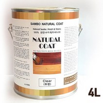 (주)나무가 100%친환경 바니쉬 색상 코팅제 내츄럴코트 (4L), 우드색