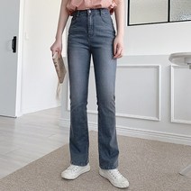 티데일리 몬테 스판 세미 부츠컷 롱 데님 팬츠 여성용 속밴딩 청바지