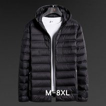 쥬엔리치 남자 빅사이즈 경량 패딩 덕 다운 남성 후드 자켓 겨울 점퍼 등산 잠바 M-8XL