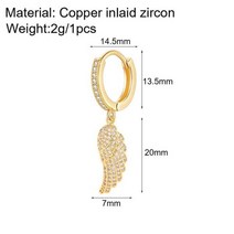 옥귀걸이 라운드 풍수 클래식 윙 롱 스트립 후프 귀걸이 쥬얼리 골드 컬러 구리 포장 CZ 파티 꽃