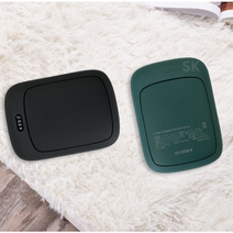 USB충전식 휴대용 컴패트 손난로 스마트폰보조배터리 양면발열온도최고60도 그린 블랙 택1, 충전식손난로블랙