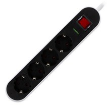 파워존 썬더볼트 서지 멀티탭 4구 1.5m, 화이트+블랙, 색상
