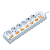 포인트 16A 개별 스위치 6구 멀티탭 고정홀 내장, 3m, 1개