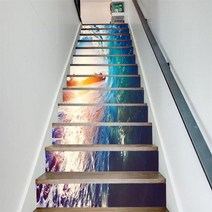 계단리프트 모든지형 아랍어 스타일 계단 스티커 DIY 비닐 자체 접착 방수 이동식 벽지 바닥 홈 장식, 06 LT017_02 13pcs x 18x100cm