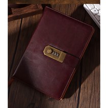 [버건디] 피니가든 시크릿 비밀 빈티지 잠금 A5 자물쇠 가죽 다이어리 노트 일기장 비밀다이어리