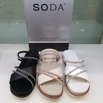 소다 소다 여성 데일리 경량통굽 샌들 4cm FLD214검정
