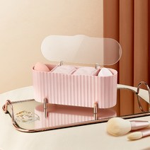 골드라인 화장솜 면봉 덮개형 수납정리함 케이스 4color (C21), 핑크