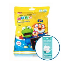 약국용 뽀로로 비타민 1000정 비타민C 함유 대용량 복숭아맛 + 맑은누리마스크 5매, 1개, 1ml