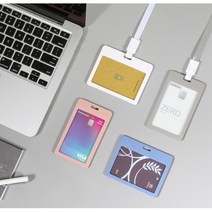 박람회 출입증 사원증 목걸이카드지갑 캠퍼스명찰, 1개, 세로 그레이