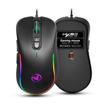 HXSJ J300RGB 매크로 프로그래밍 게이밍 마우스 7 키는 다양한 게임 유선 마우스를 지원하기 위해 조명을 끌 수 있습니다, 블랙