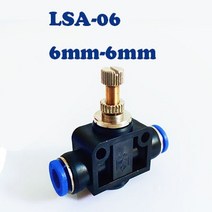 자동 공압 피팅 기류 조절기 6mm 8mm 10mm OD 호스 튜브 가스 유량 밸브 커넥터 공기 속도 제어 크레인, 02 LSA-06