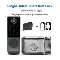 지문자물쇠 안전고리 사물함자물쇠 IP68 TUYA 와이파이 지문 자기 카드 암호 키 원격 잠금 해제 안뜰 아파, single no app