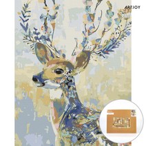 아트조이 DIY 명화그리기 (물감2배) 컬러풀 꽃사슴 40X50cm