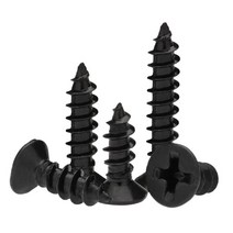 M2.6 블랙 접시 머리 태핑 스크류 카운터 성크 강철 크로스 나사, M2.6 (100pcs), 18mm, 1개