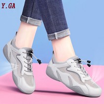 Y.GA 핫한 2023 봄 메쉬 흰색 신발 여성 스포츠 및 레저 신발 2023 새로운 여름 통기성 여행 플랫 편안한 여성 운동화 여름 가을 통근 통기성이 좋아요 키높이 캐주얼 슈즈
