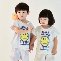 국산 보세 동대문 여름 아동복 반팔 반바지 스마일 와이드핏 자매룩 형제룩 남매룩 시원코디