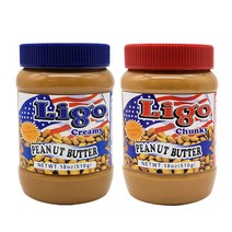 Ligo 리고 땅콩 버터 잼 크리미 청키 510g, 1개
