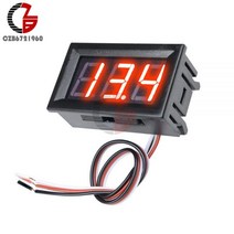 전류계 3선 0 56인치 LED 디지털 전압계 전압 측정기 자동차 및 오토바이 볼트 테스트 센서 2개 DC 12V 용량 표시 빨간색 녹색 파란색 감지기, DC 0-30V Green
