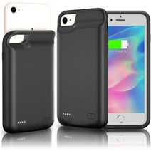 Unbranded 아이폰 6 7 8 플러스 SE 충전 커버용 6500mAh 배터리 충전기, For Apple iPhone SE(2nd Genera, Black
