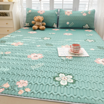 MEIISEO여름 시원한 침대 시트 쿨매트, 200x220cm [3- 피스 세트] 품질 검사, 조용한 정원