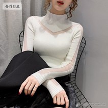 하프 터틀넥 풀오버 긴팔 스웨터 여성 서양식 블랙 2021 새로운 내부 기본 탑 뉴타임즈 A11
