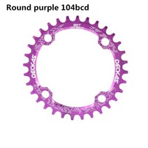 Deckas-104BCD 라운드 좁은 와이드 체인링 MTB 산악 자전거 104BCD 32T 34T 36T 38T 크랭크셋 치아 플레이트 부품 104 BCD, purple