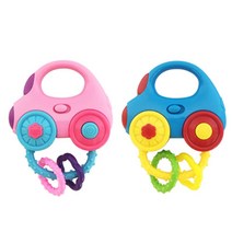딸랑이 치발기 신생아 장난감 오감발달 완구, 핑크