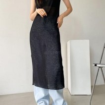 여자 린넨나시 민소매 레어어드용 스판 일자 롱원피스