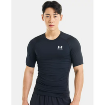 언더아머 남성 HeatGear 아머 땀 흡수 배출이 좋고 착용감이 좋은 기능성 컴프레션 반팔티셔츠 1361518-001