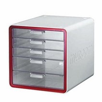 시스맥스)마이룸 서류함(5단_레드_10011)-박스(2개입)