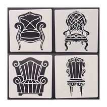 종이 휴대용 피크닉 골판지 의자 13x13Cm 소파 의자 가구 벽 그림 장식 레이어링 플라스틱 DIY 색칠 엠보싱 스크랩북 스텐실 1 피스, K13