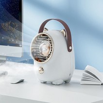 미니에어컨 냉풍기 이동식 냉풍기 가습 휴대용 가정용 캠핑용 귀엽다 고양이, 흰색