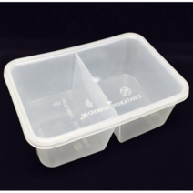 내열성도시락 (직사각2칸 t-650d)-10개/650ml / 일회용죽통 / 죽그릇 / 국그릇 / 내열성용기