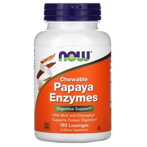 나우푸드 Now Foods 씹어먹는 파파야 효소 보충제 사탕 정제 180정, 1PACKAGE, 상세참조