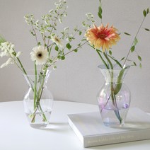 포포페리아 빈티지 오브제 고급 오로라 투명 호리 화병 꽃병, 일반(B급)