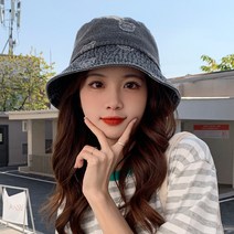 [사은품증정] 랄라닷 여자 여름 데님 벙거지모자 버킷햇 자외선차단 햇빛가리개 모자