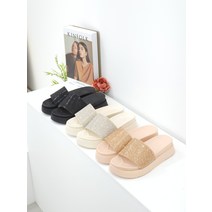 블링블링 보석 비즈 큐빅 여름 통굽 슬리퍼 사무실 샌들 ME1002