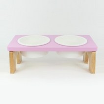 깔끔한 핑크 세라믹 고양이 급식기 반려묘식기 캣맘