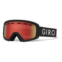 Giro Rev Youth 스노우 고글 앰버 스칼렛 렌즈가 있는 검은색 줌 밴드 (2021), Part Sun