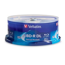 Verbatim BD-R 50GB 6X 블루레이 공 미디어 디스크 - 25팩 스핀들 -98356