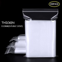 지퍼 잠금 플라스틱 보관 가방 투명 자체 밀봉 작은 그립 폴리 두꺼운 보석 재밀봉 가능 커스터마이징 인쇄 100pcs, 12x17cm