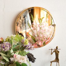 모니에 로운 모던 원형 벽거울 350 침실 욕실 화장대 벽걸이 인테리어 월데코, 골드