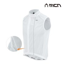 엠씨엔 방풍 생활방수 자전거 바람막이 조끼 질렛 화이트