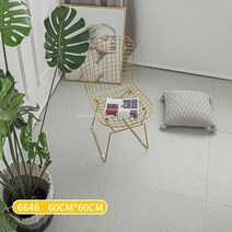 5개세트 자체 접착 PVC 바닥 스티커 시멘트 대리석 모양 바닥 타일 두꺼운 쉬움 셀프 타일 무늬 장판 시공, 6646 1.8mm 60x60cm 5개세트