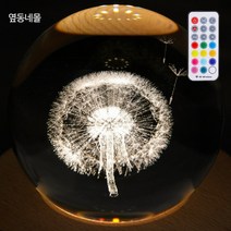 옆동네몰 회전하는 수정구슬 오르골 무드등, 민들레(+리모컨)