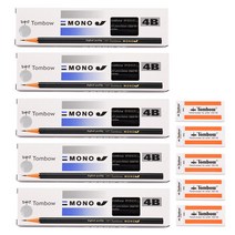 톰보우 4B연필 12p 500 지우개 1개, 5SET