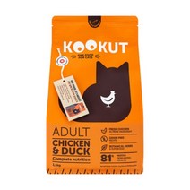 쿠쿳 어덜트용 그레인프리 고양이 사료, 5kg, 치킨&오리