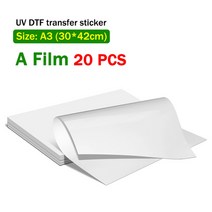 시트지 필름 6090 4060 a1 a2 a3 a4 uv 프린터 방수 전송 dtf 필름, 필름 a3 20pcs
