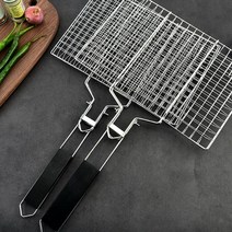 스텐 양면석쇠 사각 손잡이 접석쇠 바베큐 캠핑 차박 풀빌라 직화 그릴 석쇠판