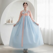 조에온 여성 전통 한복 레이스 꽃 상하세트 A487